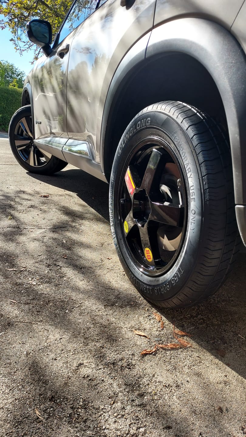 Customer photo review of Nissan X-TRAIL incl E-Power Hybrid Space Saver Spare Wheel - HUB CENTRIC - Braumach Spare Wheel Kit All Models - 2021-2026