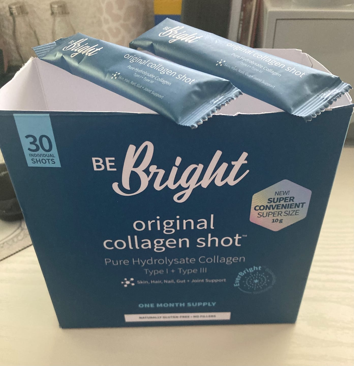 Customer photo review of ORIGINAL COLLAGEN 10g SHOT - 1 MONTH SUPPLY