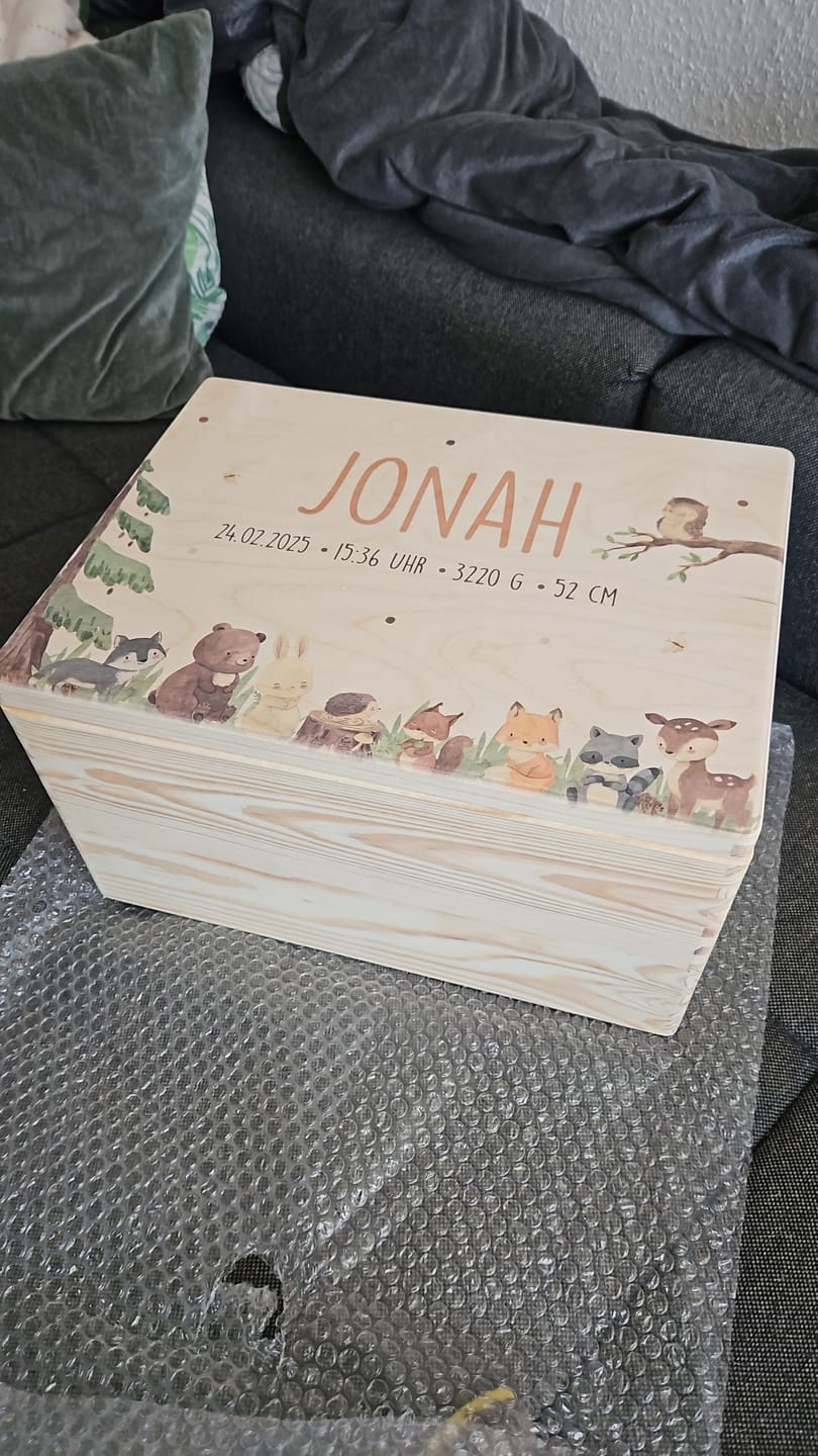 Customer photo review of Erinnerungsbox Baby Waldtiere