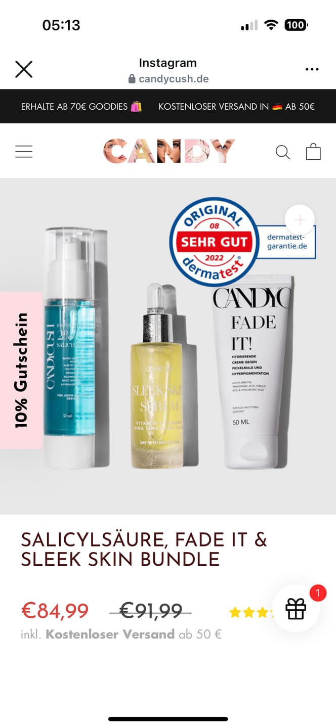 Customer photo review of Salicylsäure, Fade It & Sleek Skin Bundle