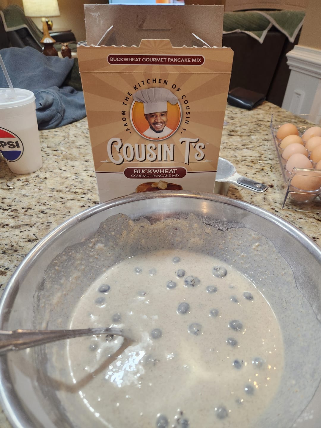Customer photo review of Cousin T's Gourmet Buckwheat Pancake Mix