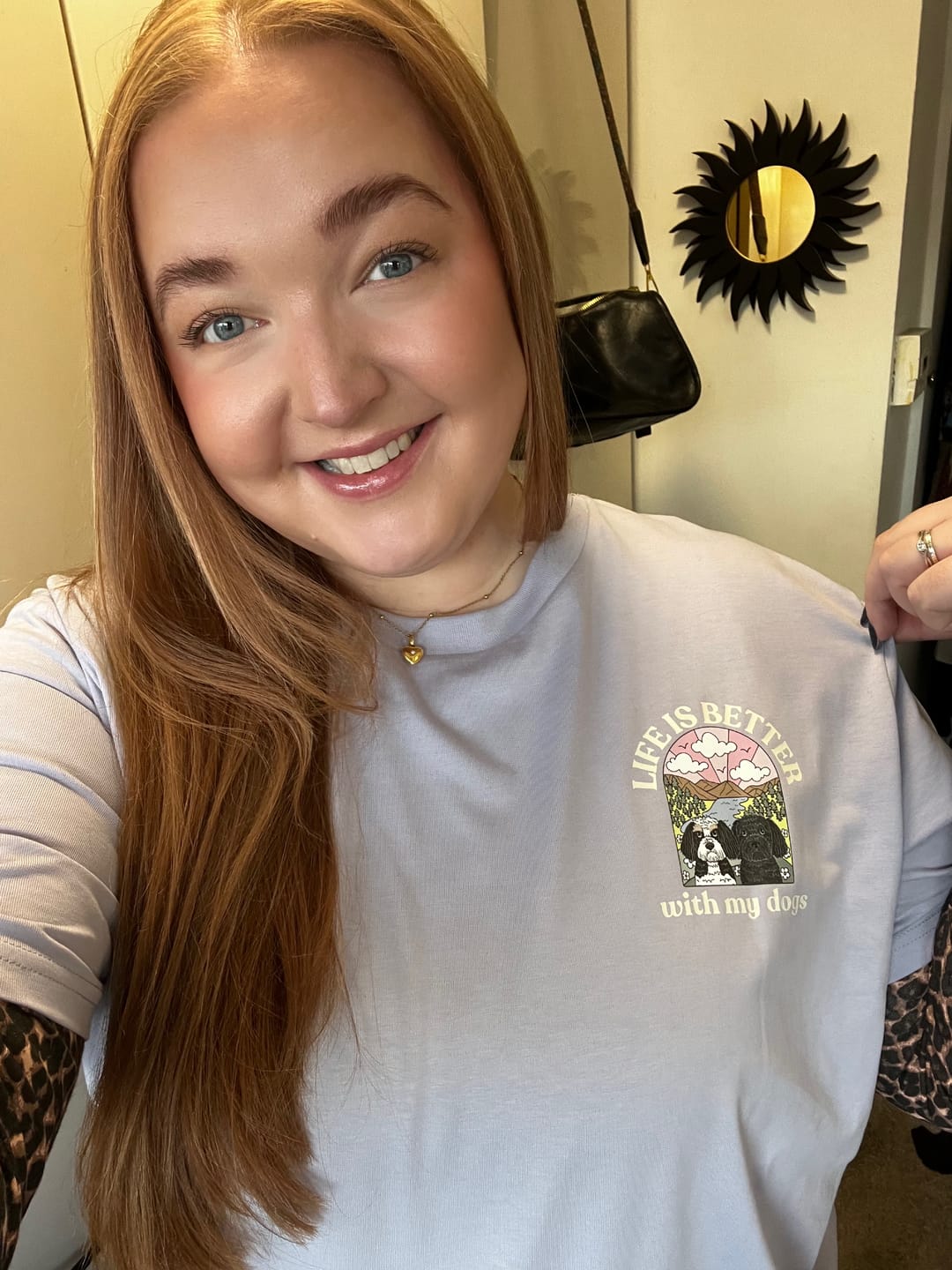 Customer photo review of Personalised Life Is Better With Your Dog T Shirt
