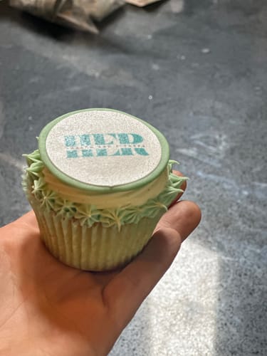 Customer photo review of 15 x 5 cm Pre-cut Standard Cupcake Custom Edible Icing Images