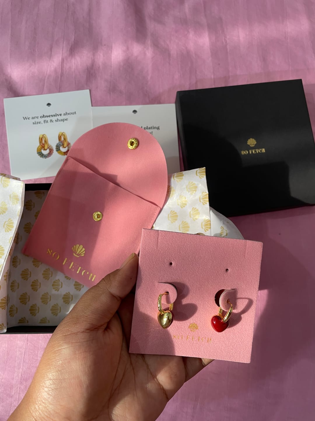 Customer photo review of The Little Heart Earrings