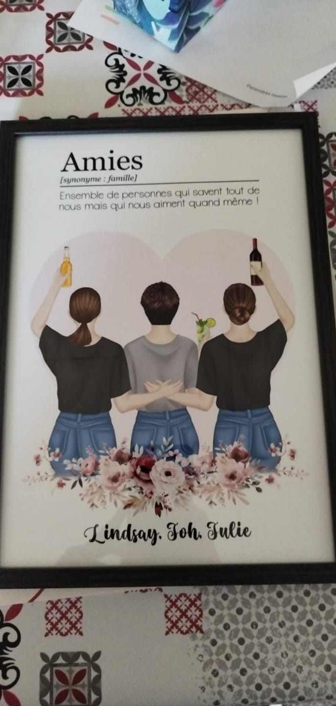 Customer photo review of Affiche Personnalisée - Définition Sœur/Amie/Collègue/Cousine