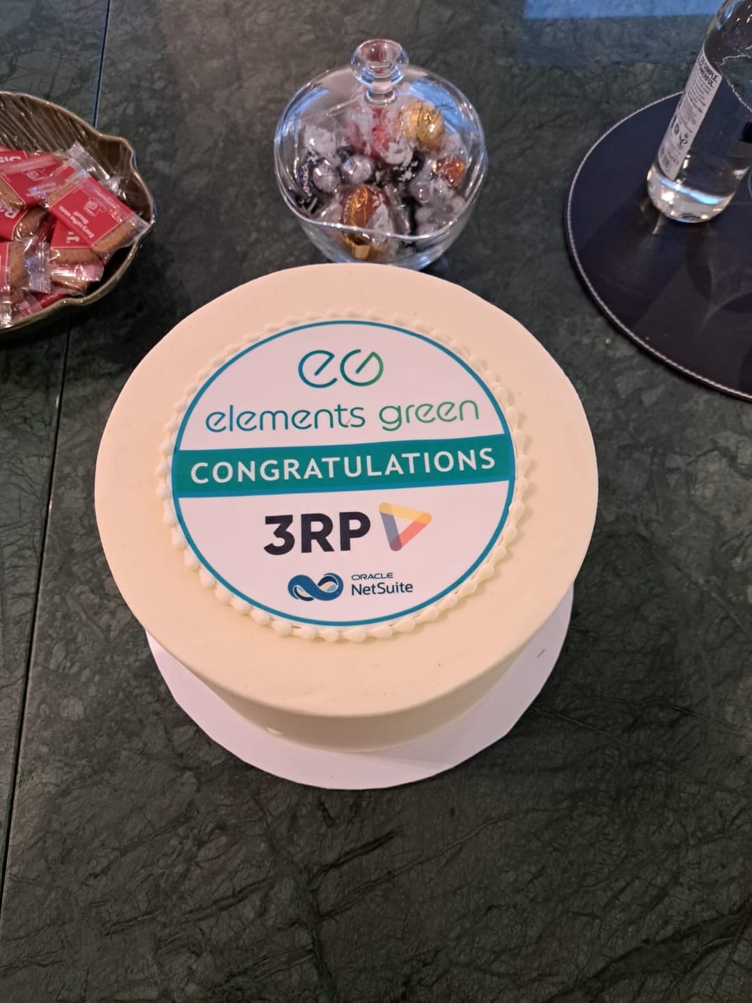 Customer photo review of Corporate Colour Matched Cake with Logo