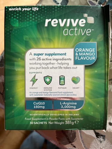 Customer photo review of Revive Active - Orange & Mango Flavour