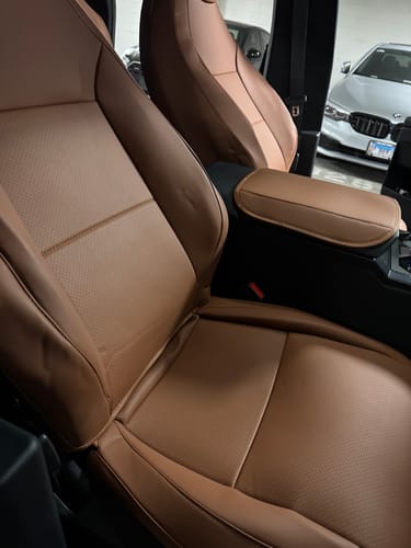 Customer photo review of EVAAM® Leather Full Seat Covers for Tesla  Cybertruck