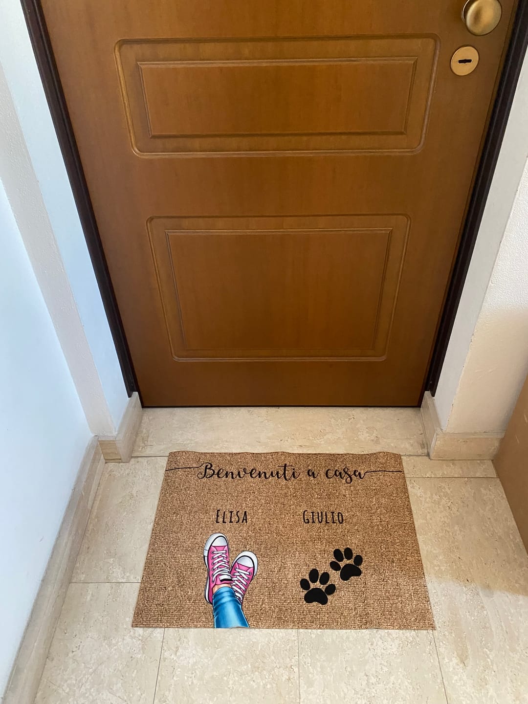 Customer photo review of Scarpe e zampe - Zerbino personalizzato