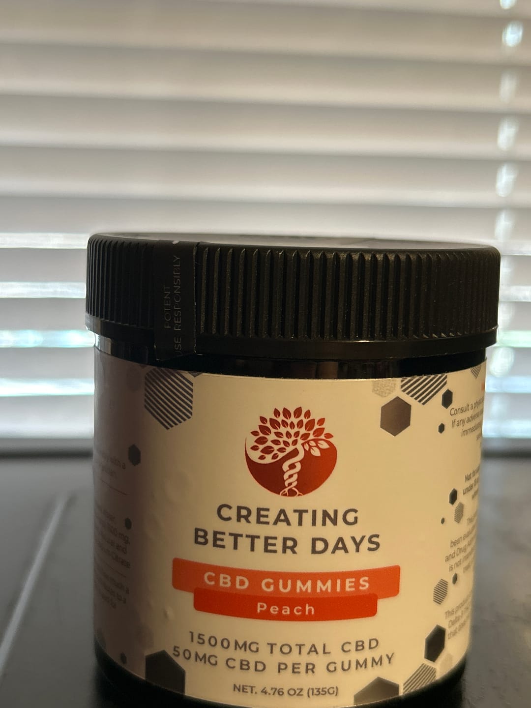 Customer photo review of Peach CBD Gummies 1500 MG