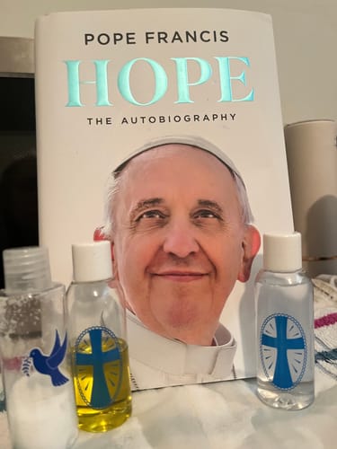 Customer photo review of Blessed Exorcised Holy Water Oil & Salt - Christian Sacramentals