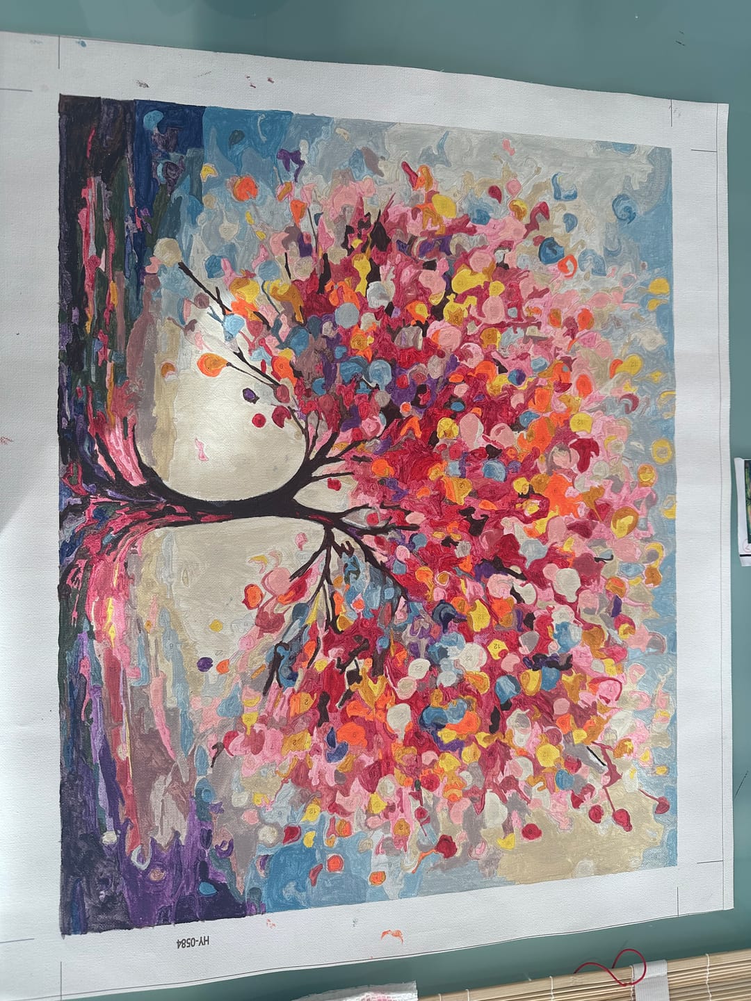 Customer photo review of Paint by Numbers - Tree of life of colorful joy, abstract