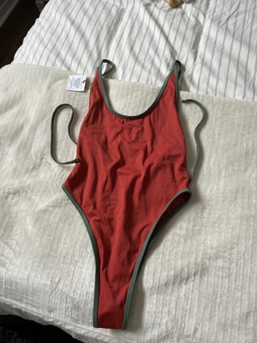Customer photo review of Round Neck Swimsuit (Tangerine)