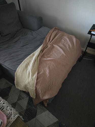 Customer photo review of Serenity Soft Muslin Quilt - Brown