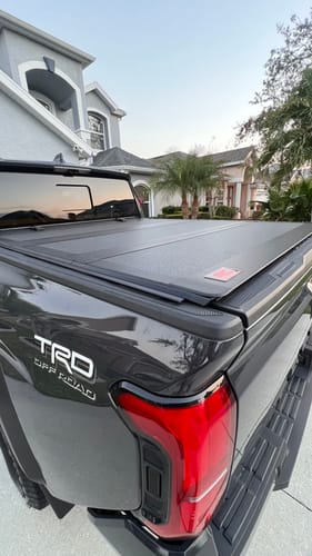 Customer photo review of Rough Country 49415551 Hard Tri-Fold Flip Up Bed Cover | 5' Bed | Toyota Tacoma 2WD/4WD (2024-2025)