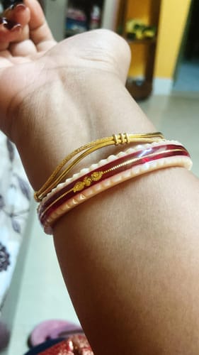Customer photo review of Red – “Crimson Charm Women’s Bangle” (Pack of 1 Pair) (2 pis)