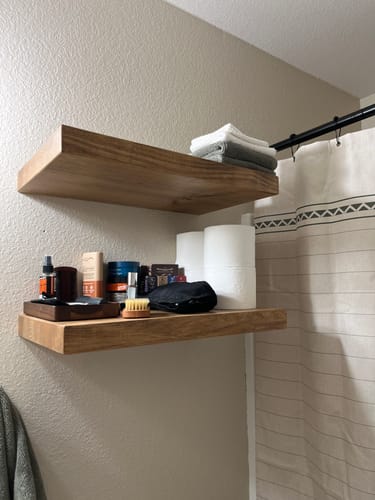 Customer photo review of Rustic Floating Shelves