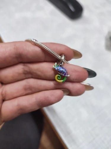 S. review of 925 Sterling Silver Chameleon Charm image 1 out of 1