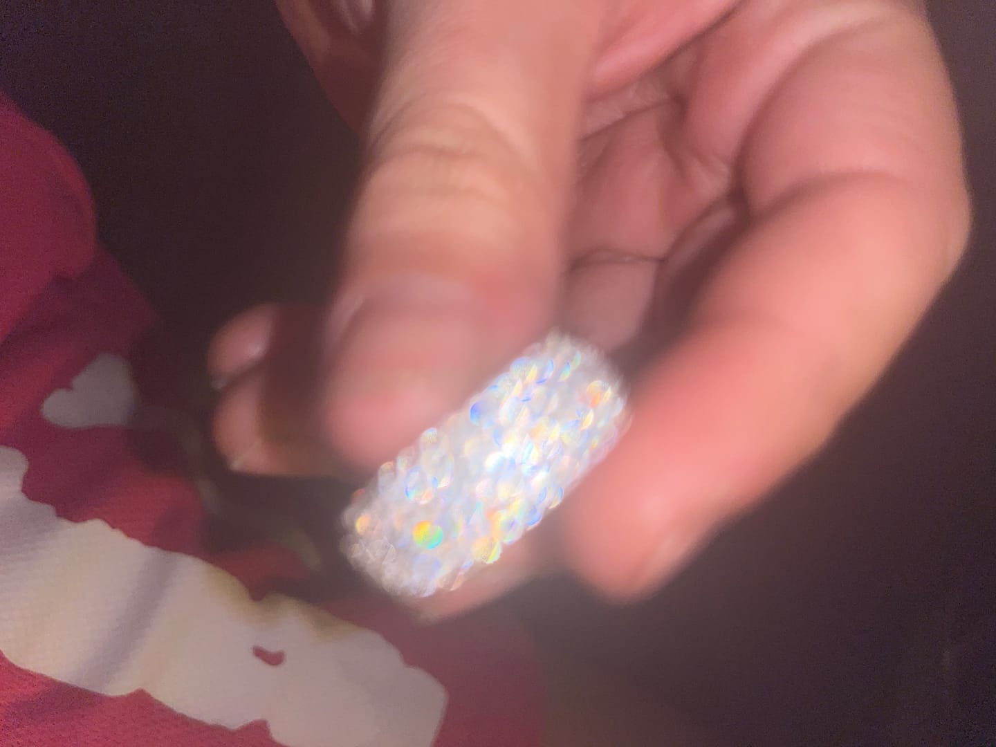Customer photo review of Moissanite 5 Row Paved Ring - 925 Silver - D Colour - VVS1