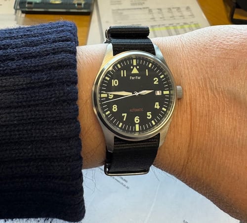 Customer photo review of Far-Far Automatisk Pilotklokke Sort