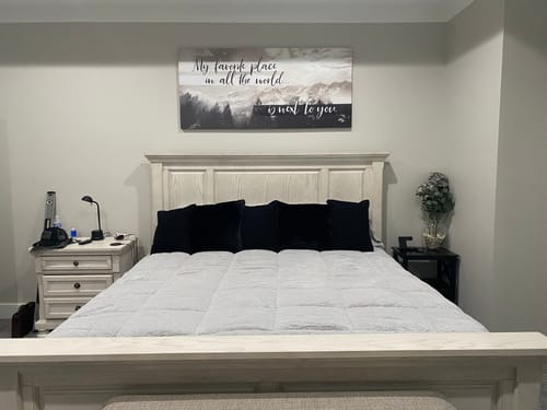 Customer photo review of Bedroom Wall Art: Next To You Wall Art (Wood Frame Ready To Hang)