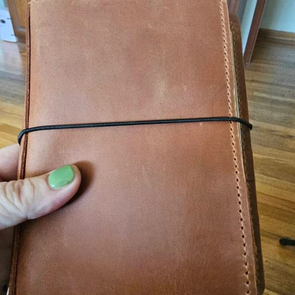 Customer photo review of Leather Journal Cover Refillable With Elastic Band