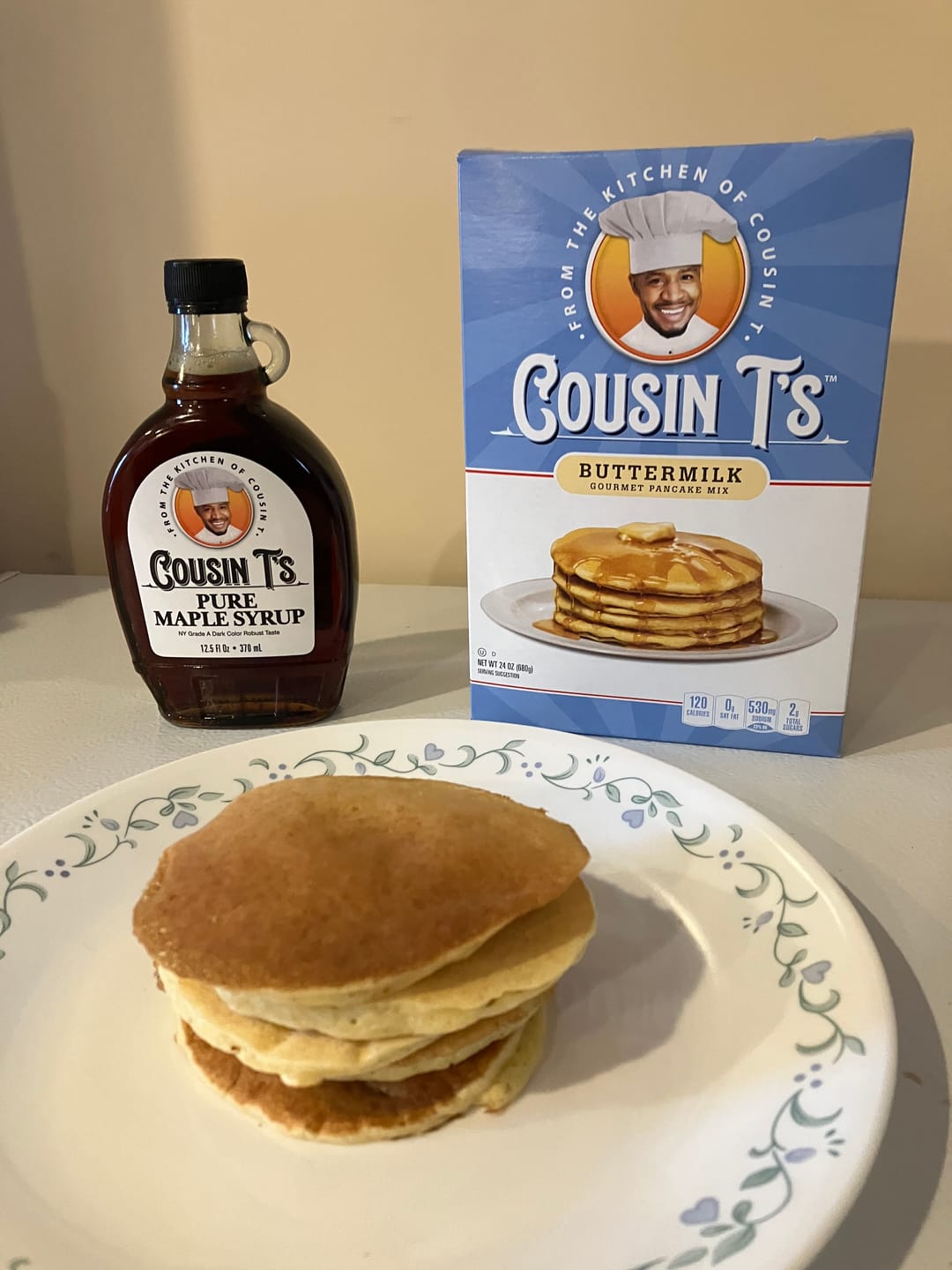 Customer photo review of Cousin T's Maple Syrup & 2 Pack Pancake Mix Bundle