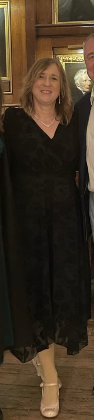 Customer photo review of Julie Black Velvet Flock Hanky Hem Dress