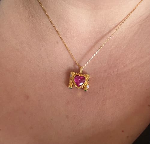 Customer photo review of Pillar of Love Necklace Gold