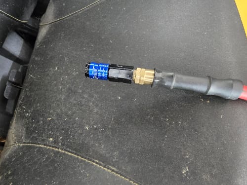 Customer photo review of 3/8-Inch ID Reusable Barbed Brass Pneumatic Hose Fitting