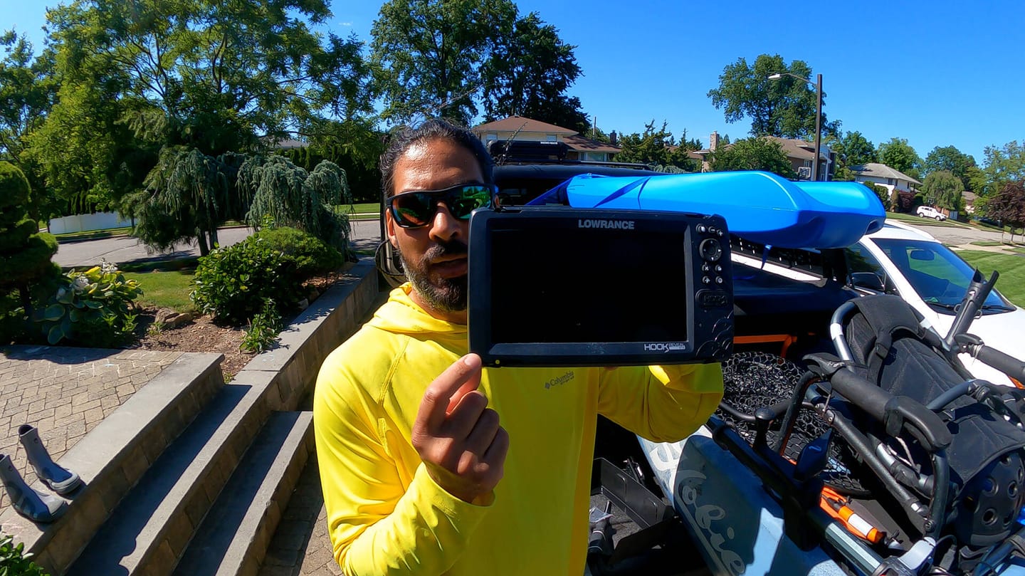 Customer photo review of BerleyPro Lowrance Series Fishfinder Visors