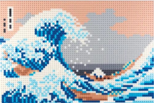 Customer photo review of The Great Wave Pixel Puzzle