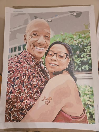 Customer photo review of Custom Paint By Numbers Kit - Upload Your Photo - Brush Set Included