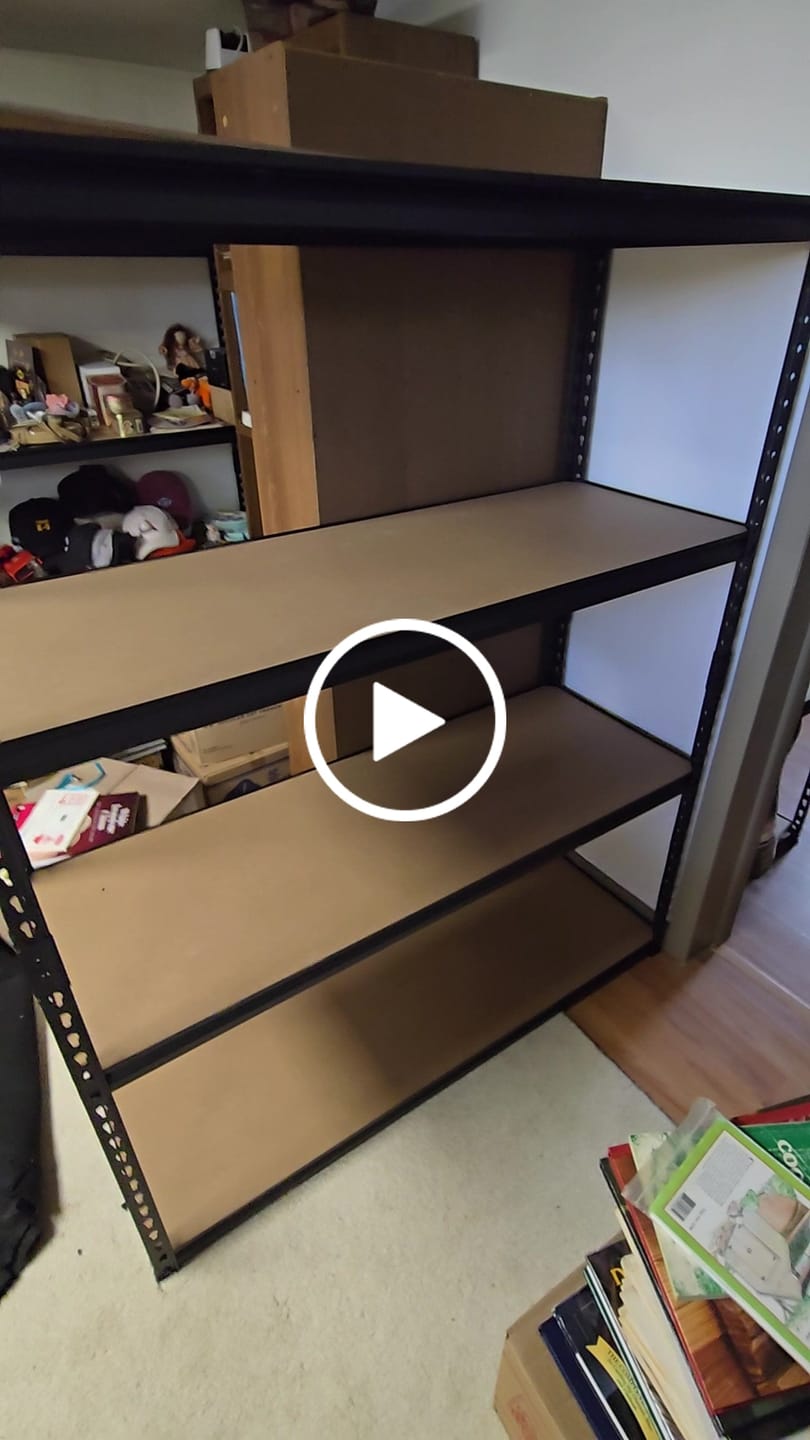 Customer video review of REIBII 48" W Garage Storage Shelves, Adjustable Steel Shelving Racks Load 2000lbs, Freestanding Shelves for Pantry Basement Warehouse