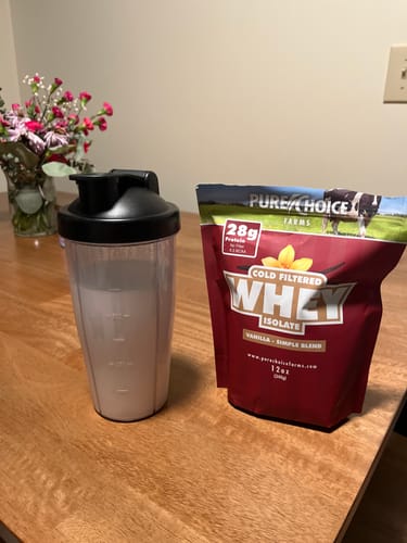 Customer photo review of Whey Protein Isolate with Organic Vanilla