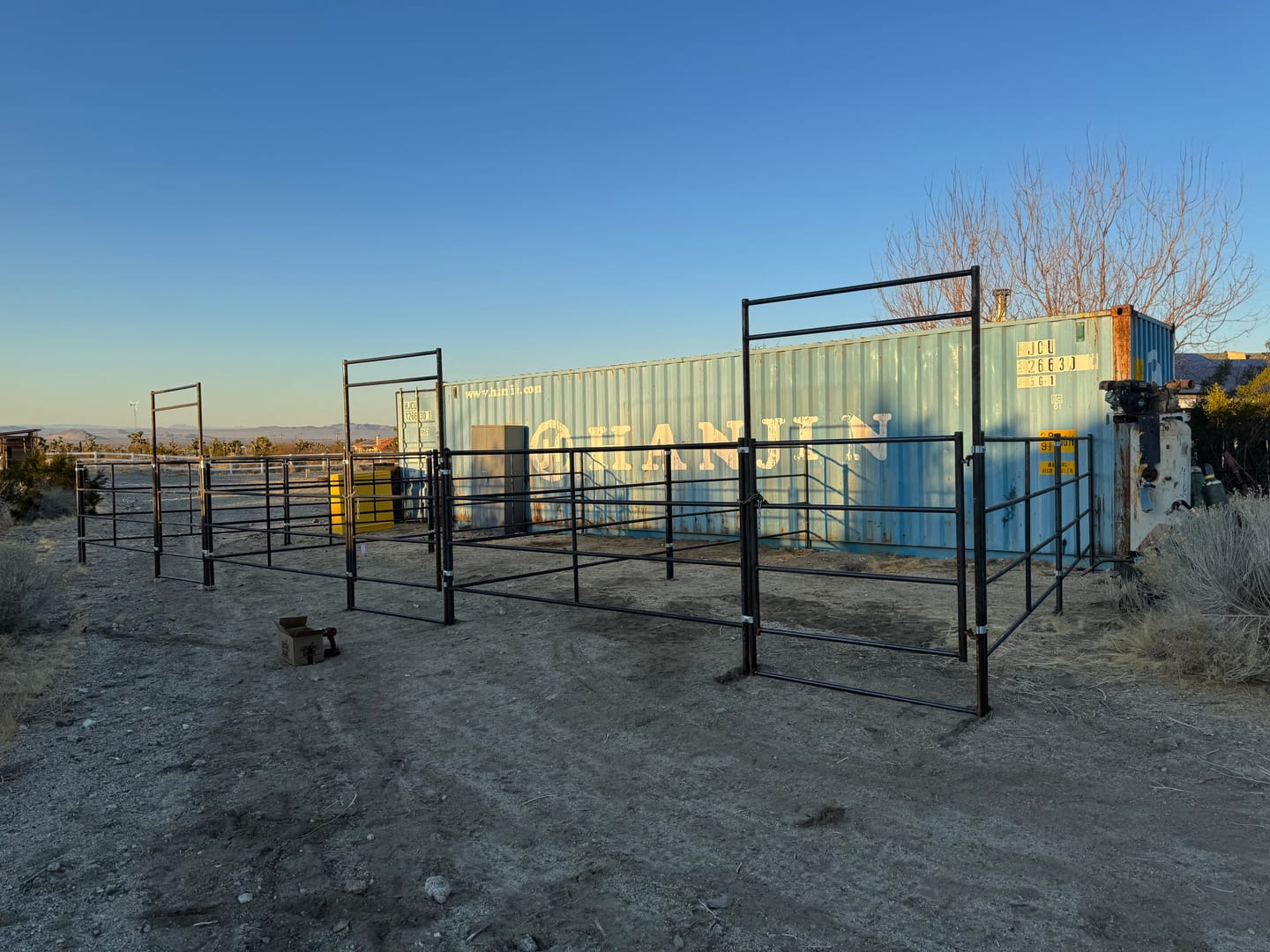 Customer photo review of Premium 10x5 Horse Corral Panel (4 Rail) 1-5/8" 14 Gauge *Bare Metal/Rustic*