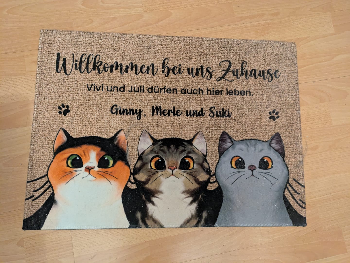 Customer photo review of Bei mir Zuhause - Individuelle Fußmatte