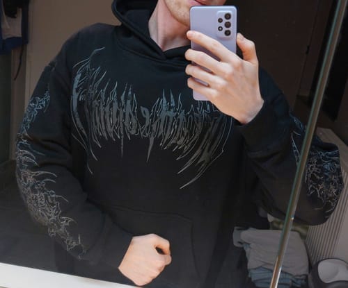 Customer photo review of Dragon Soul Oversized pullover hoodie [MIDNIGHT]