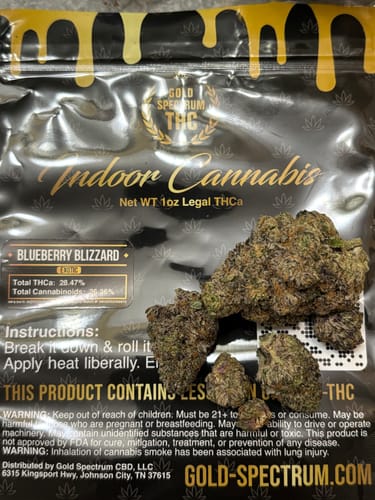 Customer photo review of Gold Spectrum THCA Flower (Exotic) - Blueberry Blizzard