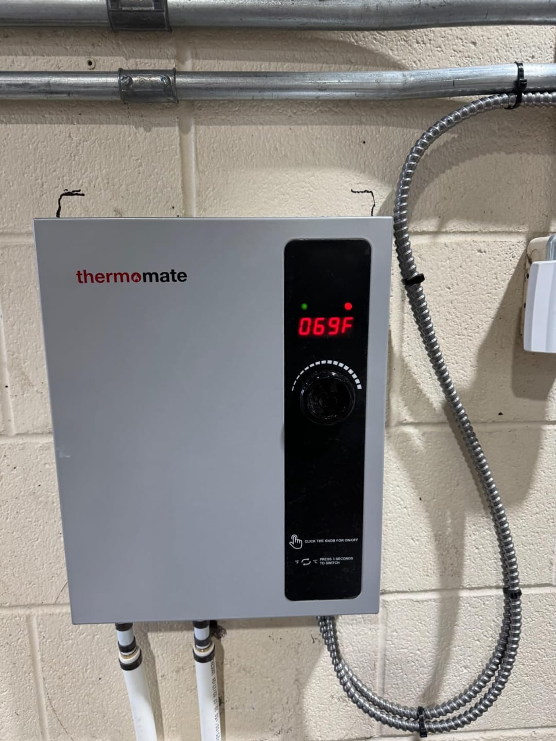 Customer photo review of Tankless Electric On Demand Instant Hot Water Heater - 240V | 11kW