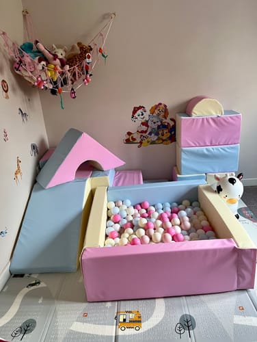 Customer photo review of Eco Leather Square Ball Pool - Pastel Trio