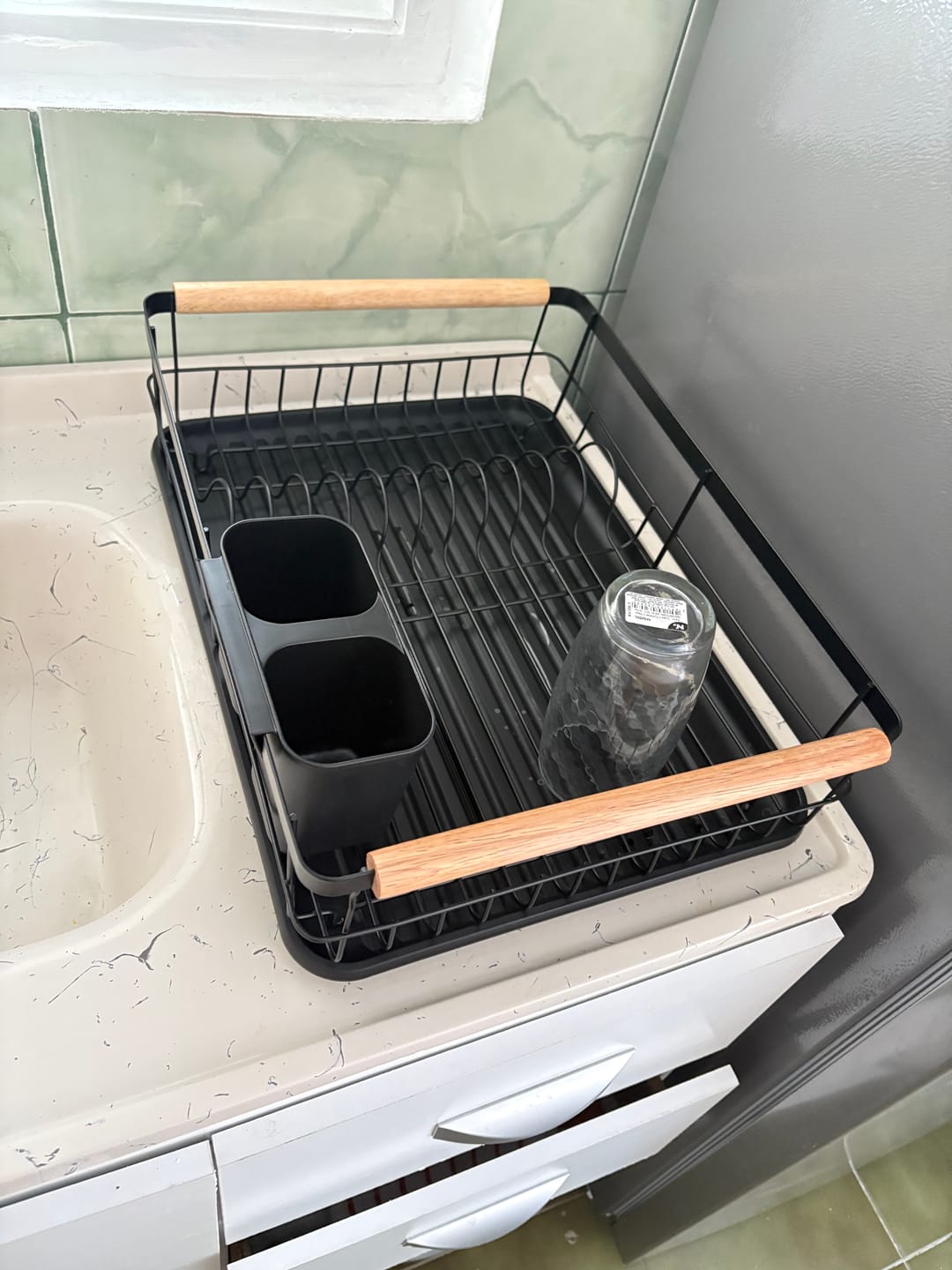 Customer photo review of Escurridor Nordico Secaplatos Vajilla Con Bandeja y Madera