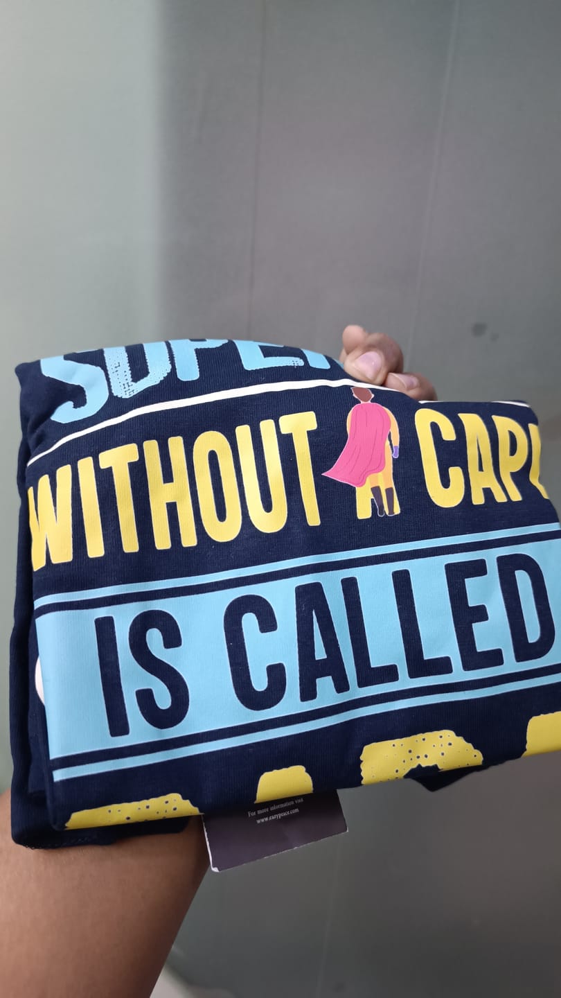 Customer photo review of A Superhero Without a Cape is Called Papa T-shirt, perfect gift for Father/Dad