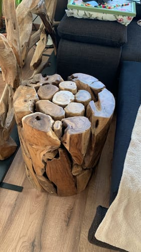 Customer photo review of Teak Holz Säule XILON rund