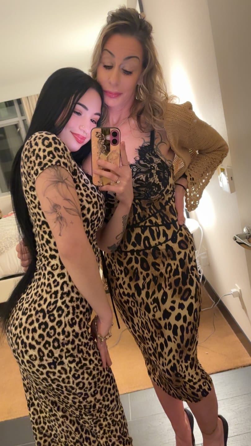 Customer photo review of Amber Leopard Print Midi Dress - Brown