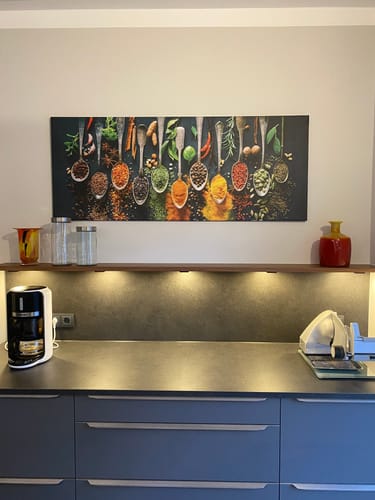 Customer photo review of Leinwandbild | Gewürze auf Löffeln | Panorama