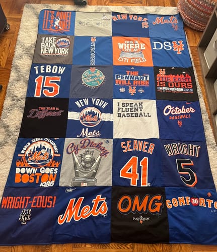 T-shirt quilt featuring new york mets by Meghan from NY