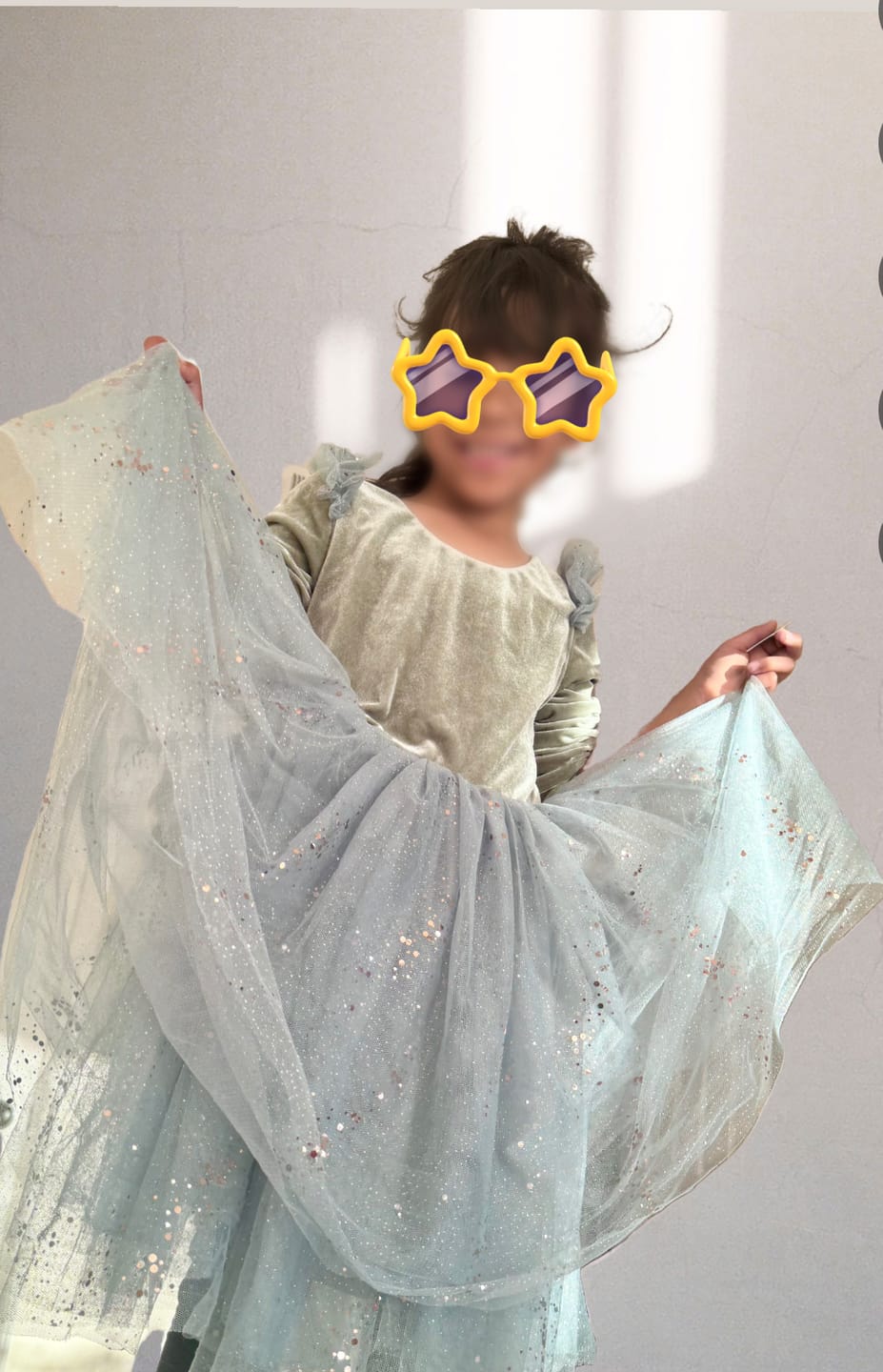 Customer photo review of Velour Ballerina Dress - Sage (FINAL SALE)