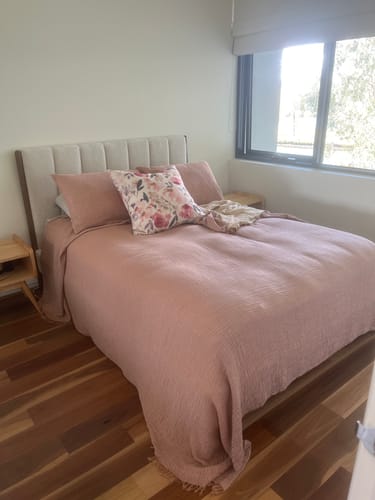 Customer photo review of Serenity Soft Muslin Quilt - Brown