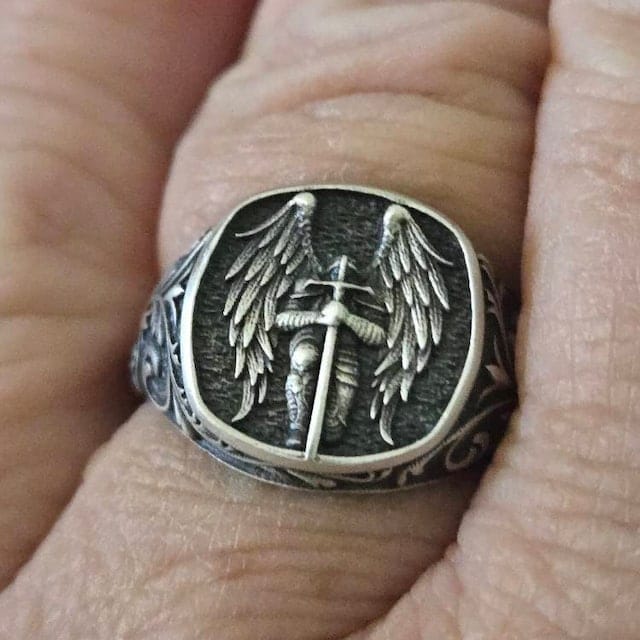 Customer photo review of Saint Michael Signet Ring